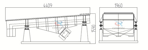 1540型直线振动筛外形尺寸图 1540型直线振动筛外形尺寸图
